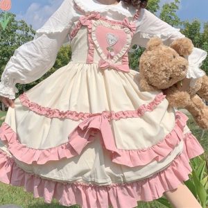 Pink Kawaii Fairy Sleeveless Cute Women's Lolita Fashion Dress