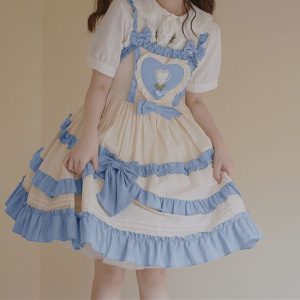 Pink Kawaii Fairy Sleeveless Cute Women's Lolita Fashion Dress