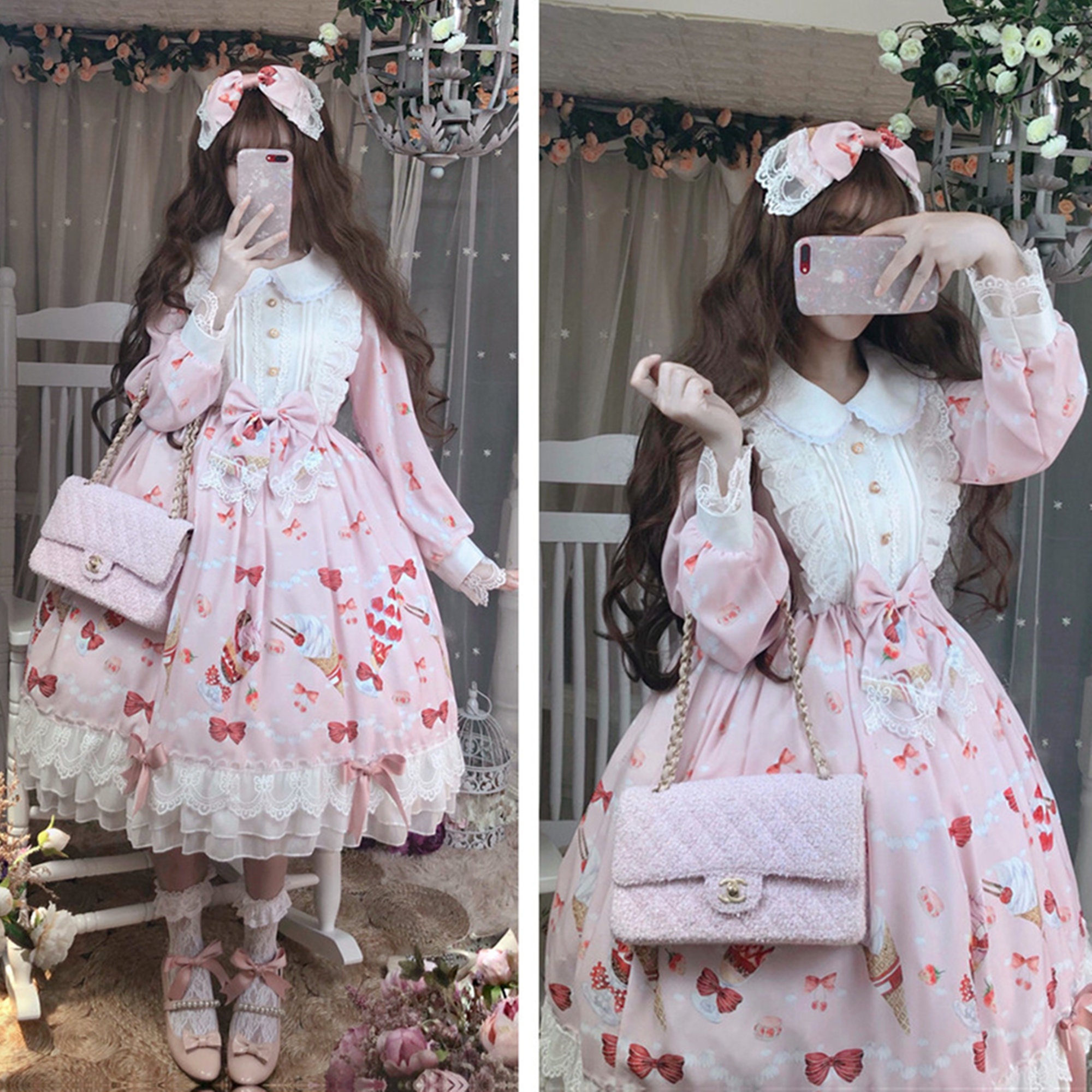 Pink Lolita Dress with Bowknot