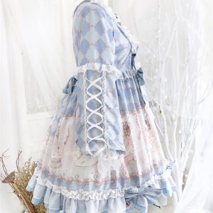 Pink Lolita Lace Babydoll Prom Costume Dress