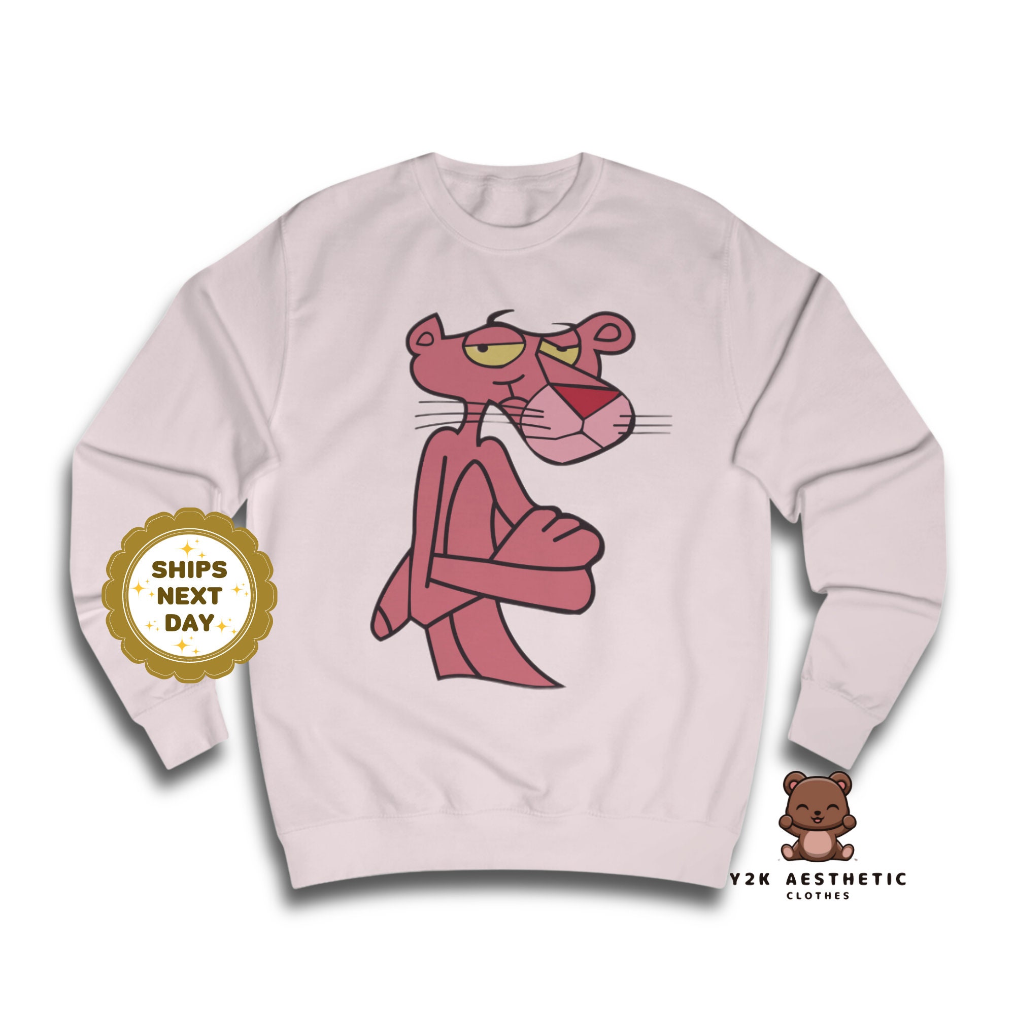 Pink Panther Sweatshirt - Y2K Clothing Aesthetic Tops