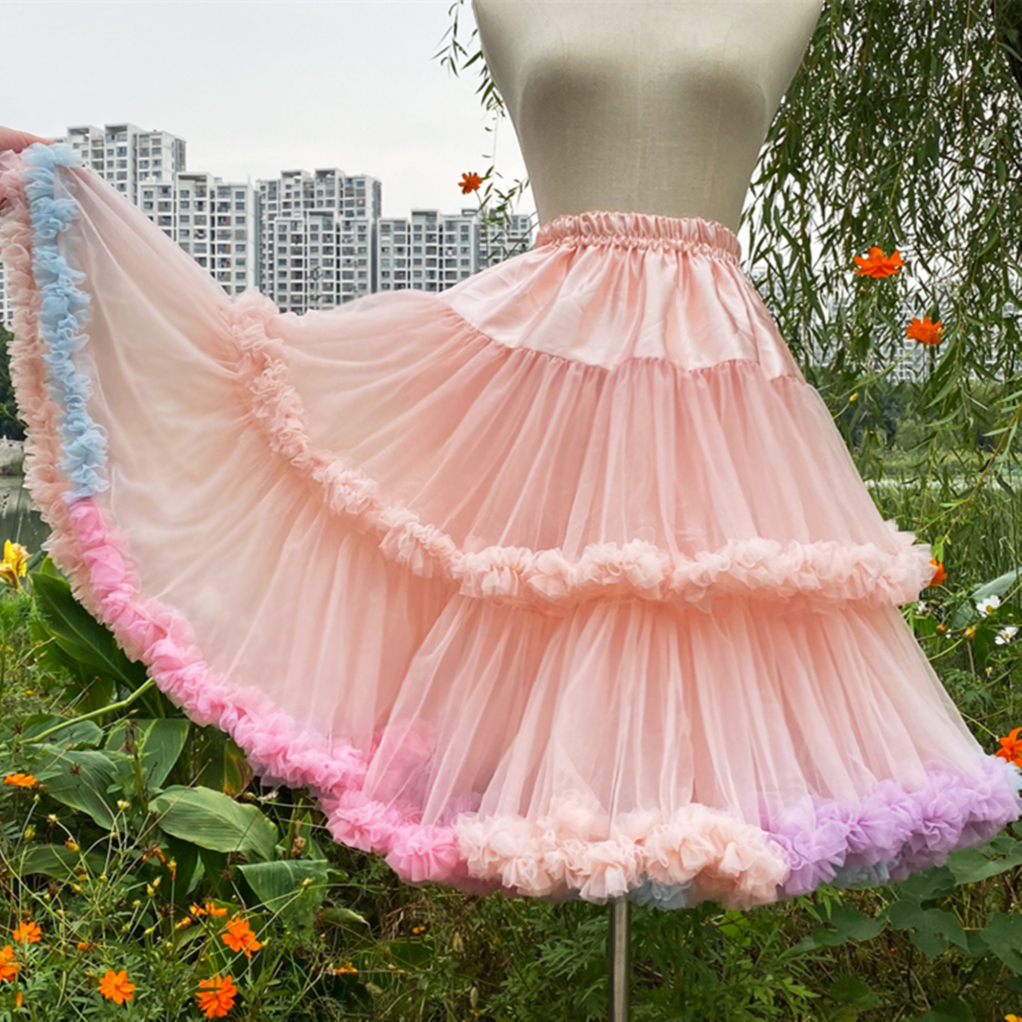 Pink Petticoat Tutu Skirt for Y2K Clothing