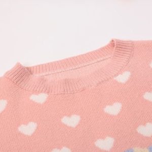 Pink Strawberry Sweater - Women's Y2K Fall/Winter Clothing