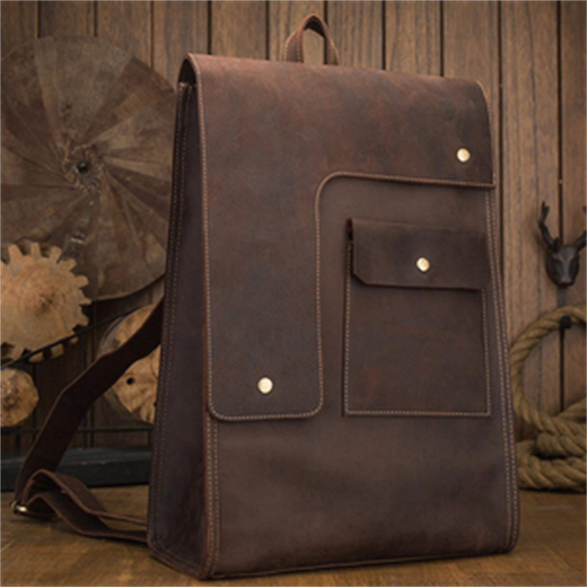 Premium Handmade Leather Laptop Backpack - Stylish and Durable