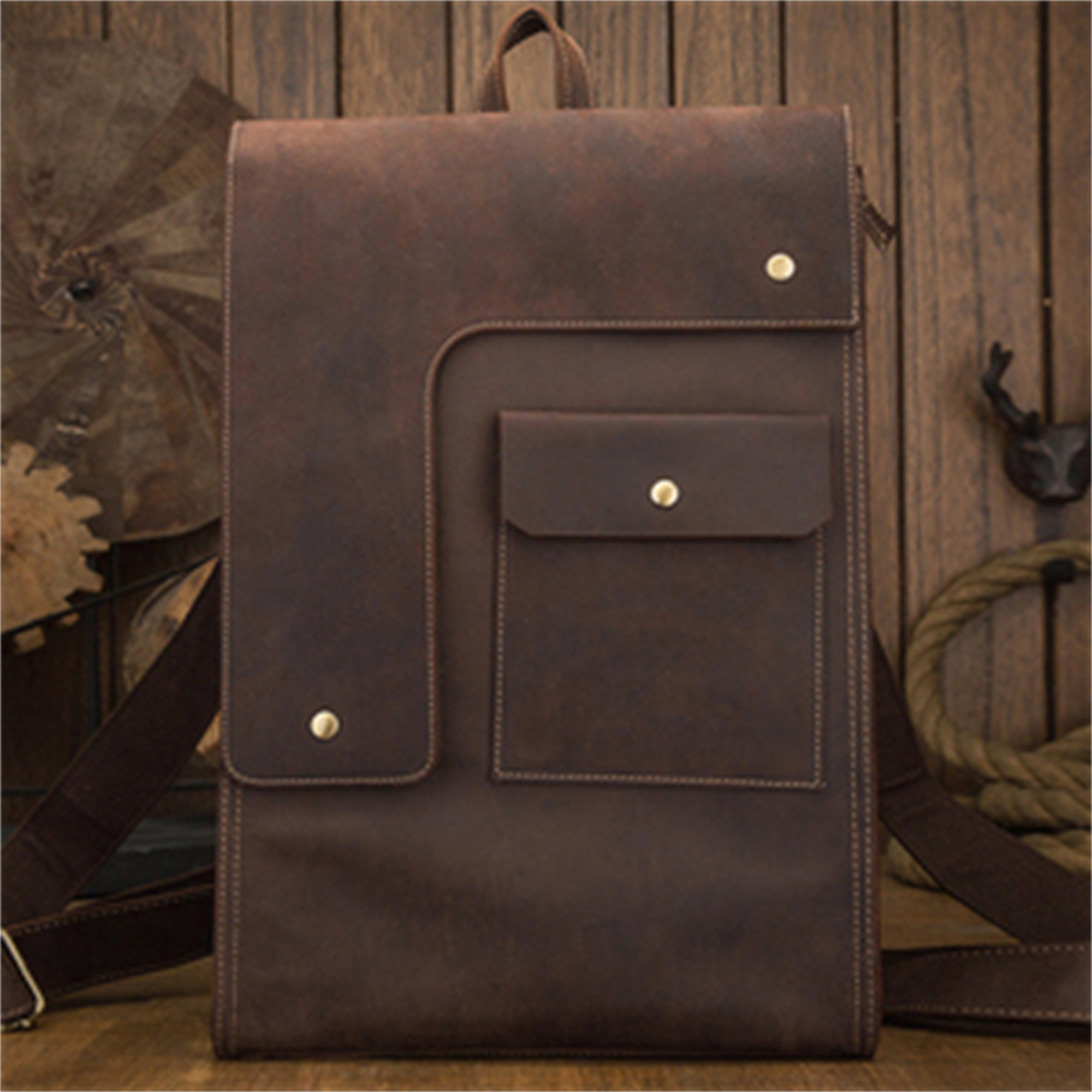Premium Handmade Leather Laptop Backpack - Stylish and Durable