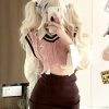 Preppy Korean Sweet Three Piece Kawaii Outfit