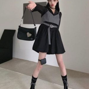 Preppy Style Korean Fashion Dress for Women