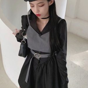 Preppy Style Korean Fashion Dress for Women