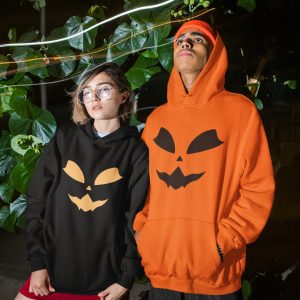 Pumpkin Kitty Face Halloween Hoodie - Spooky Season Gift