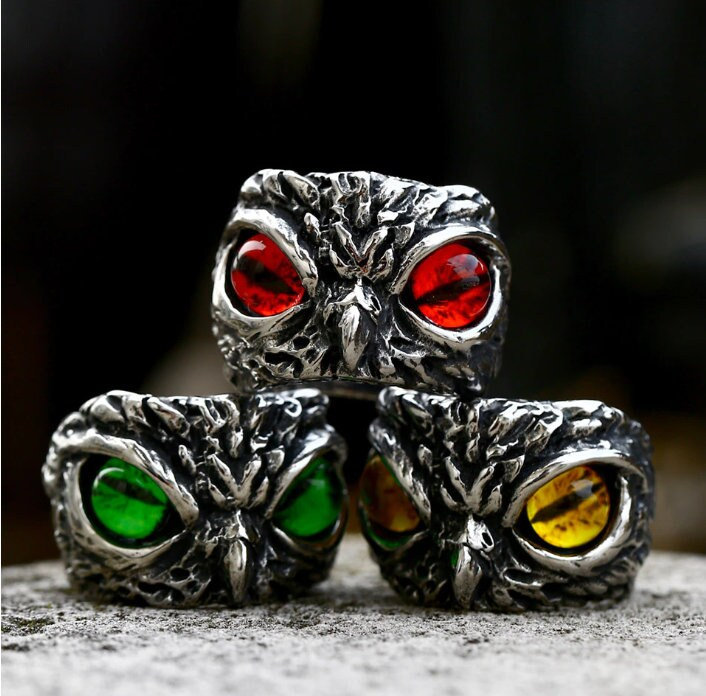 Punk Gothic Emo Owl Ring - Y2K Clothing Fashion