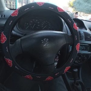 Red Anime Cloud Car Steering Wheel Cover