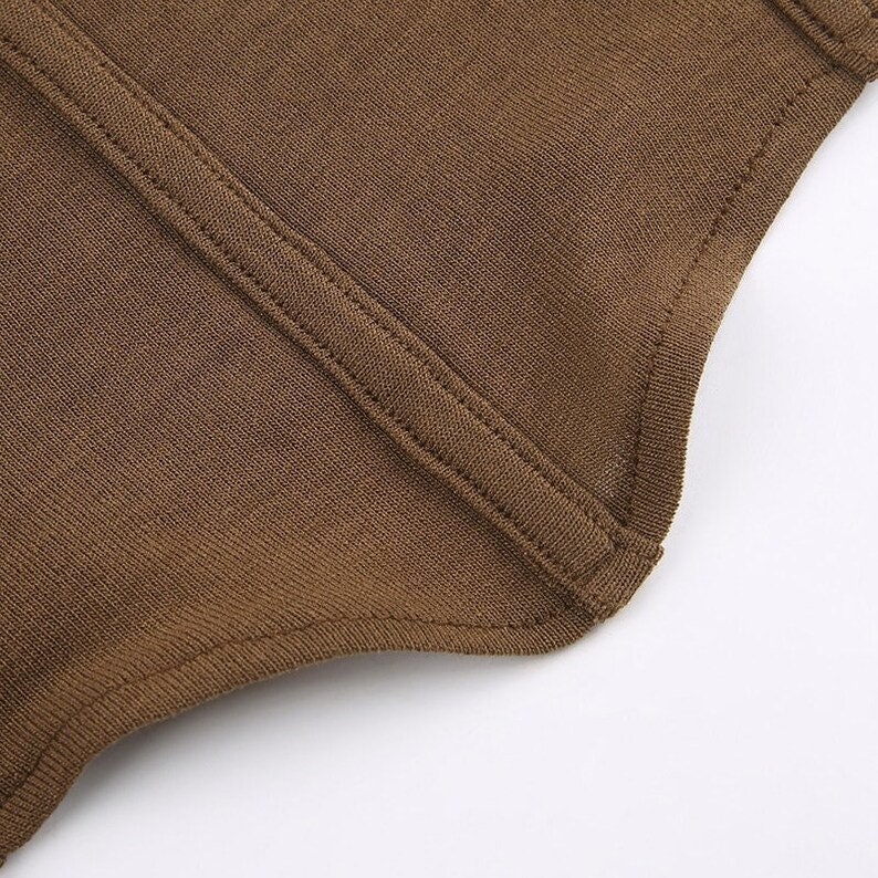 Retro Brown Flare Long Sleeve Corset Crop Top - Y2K Fashion