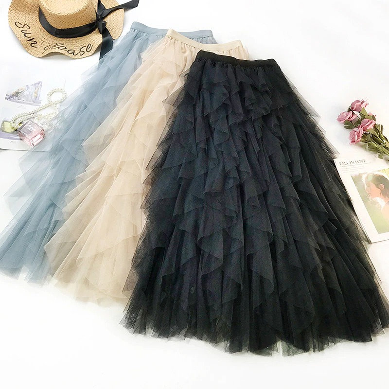 Romantic Layered Tier Tulle Skirt - Y2K Fashion Essential