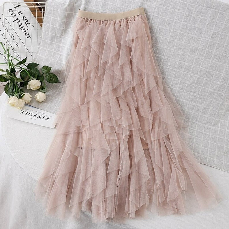 Romantic Layered Tulle Skirt for Y2K Fashion