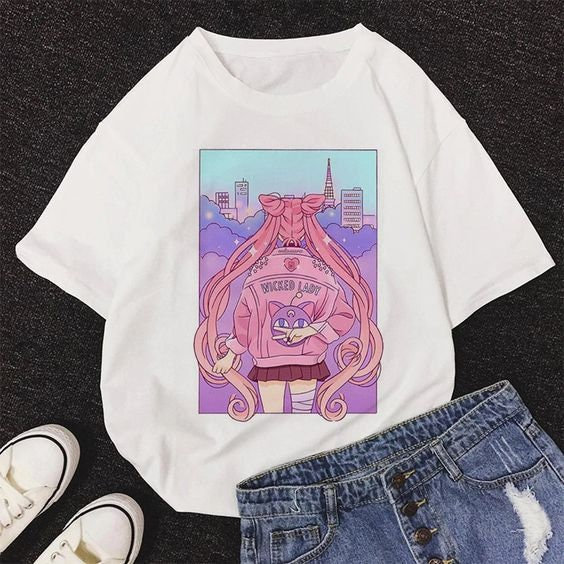 Sailor Moon Kawaii Aesthetic Tee - Y2K Clothing