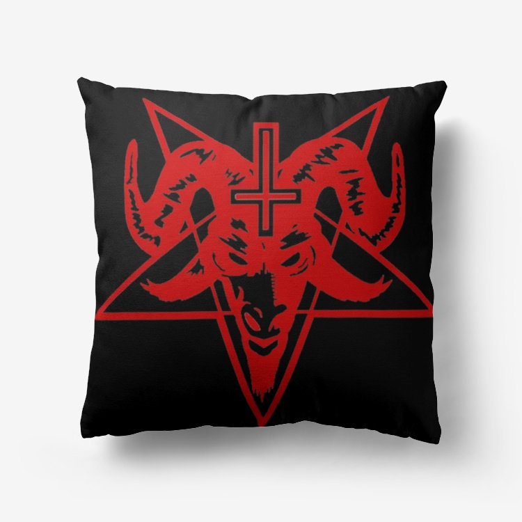 Satan Baphomet Cushion Cover - Gothic Devil Throw Pillow