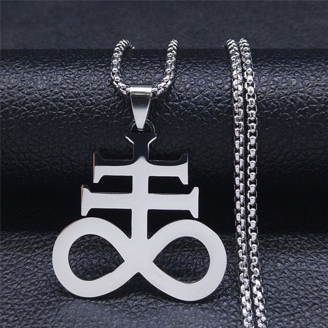 Satanic Symbolism Unleashed: Gothic Baphomet Cross Necklace