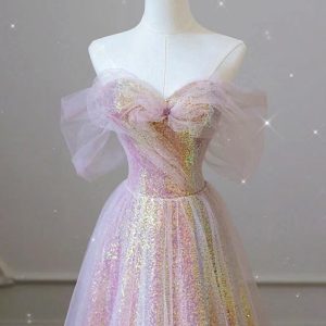 Shiny Tulle Sequins Elegant Dress - Y2K Clothing