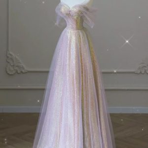 Shiny Tulle Sequins Elegant Dress - Y2K Clothing