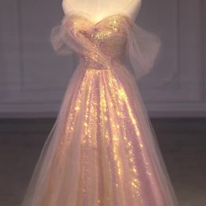 Shiny Tulle Sequins Elegant Dress - Y2K Clothing