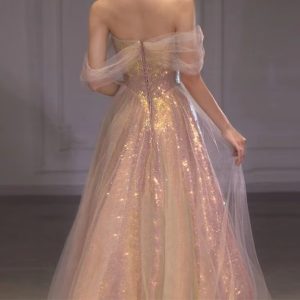 Shiny Tulle Sequins Elegant Dress - Y2K Clothing