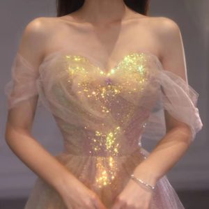 Shiny Tulle Sequins Elegant Dress - Y2K Clothing