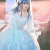 Sky Blue Lolita Dress with Tulle Lace Ruffles