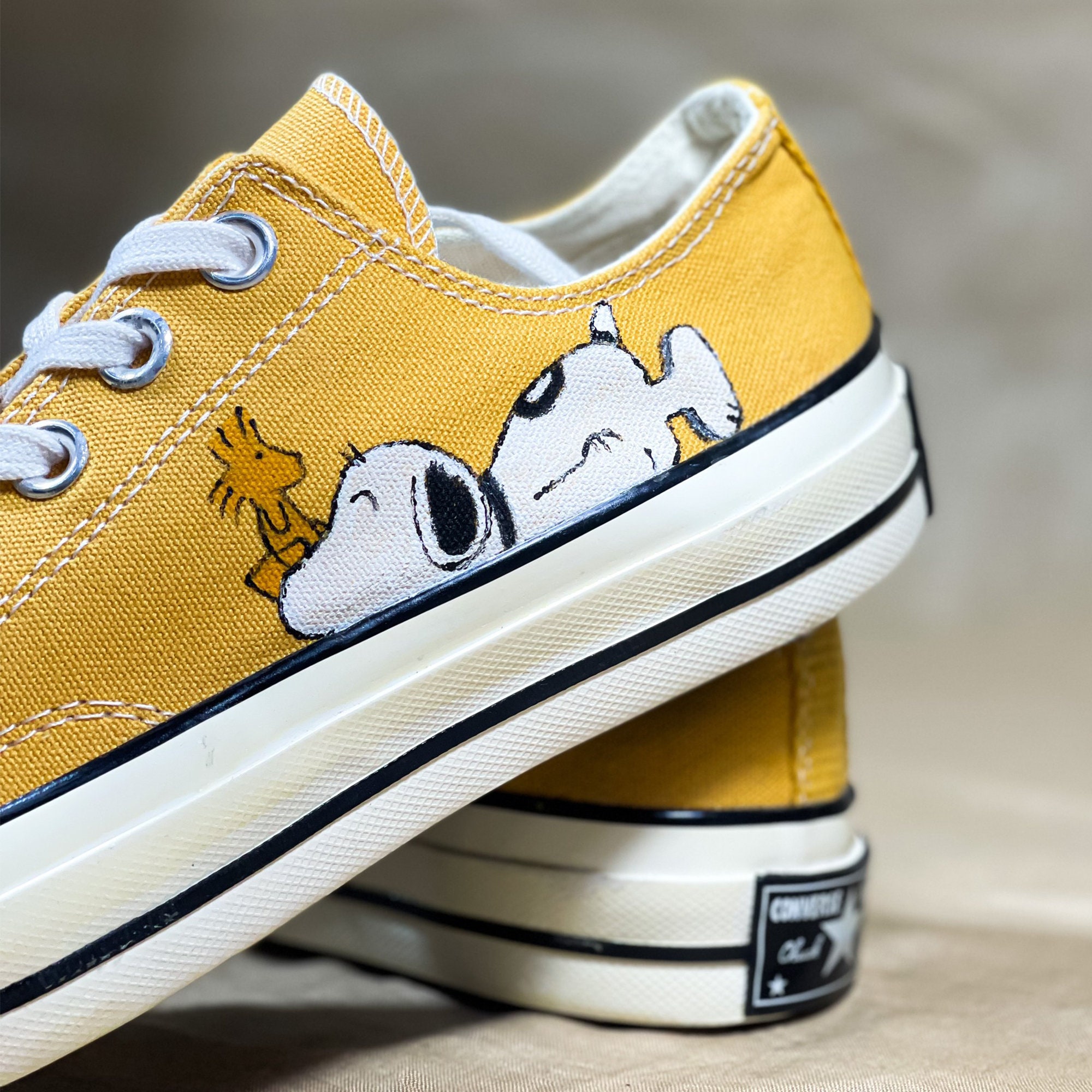 Snoopy Custom Painted Converse Sneakers