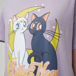 Soft Lilac Luna Artemis Sailor Moon Shirt