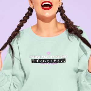 Stay By My Side - Y2K Crop Sweatshirt