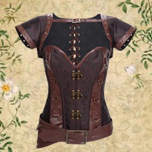 Steampunk Gothic Brown Leather Corset