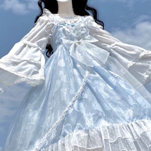 Stunning Blue Princess Lolita Bell Sleeve Dress - Perfect for Any Occasion