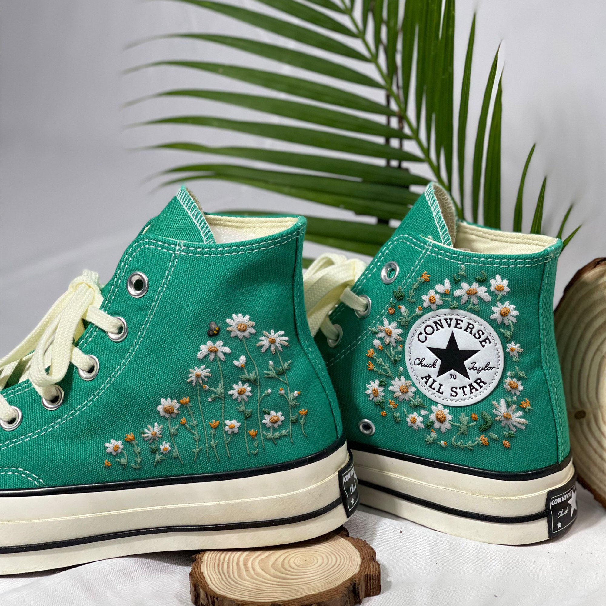 Stylish Daisy Embroidered Converse Shoes for Trendy Footwear