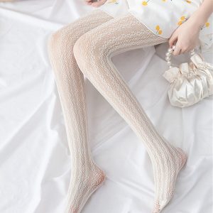 Stylish Girls White Lace Tights for Elegant Occasions