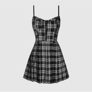 Trendy Harajuku Plaid Mini Dress: Embrace Your Unique Style