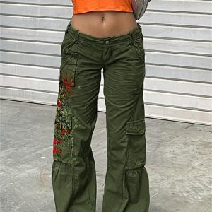 Trendy Harajuku Print Cargo Pants - Fashionable and Functional