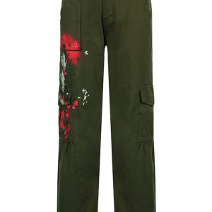 Trendy Harajuku Print Cargo Pants - Fashionable and Functional