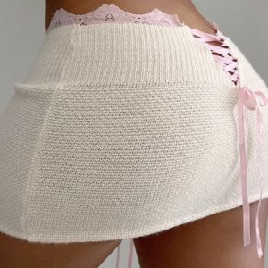 Trendy Y2K Lace-Up Mini Skirt: Embrace Retro Vibes with Style