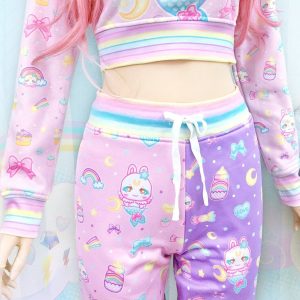 Unisex Fairy Kei Yume Kawaii Rainbow Jogger Pants