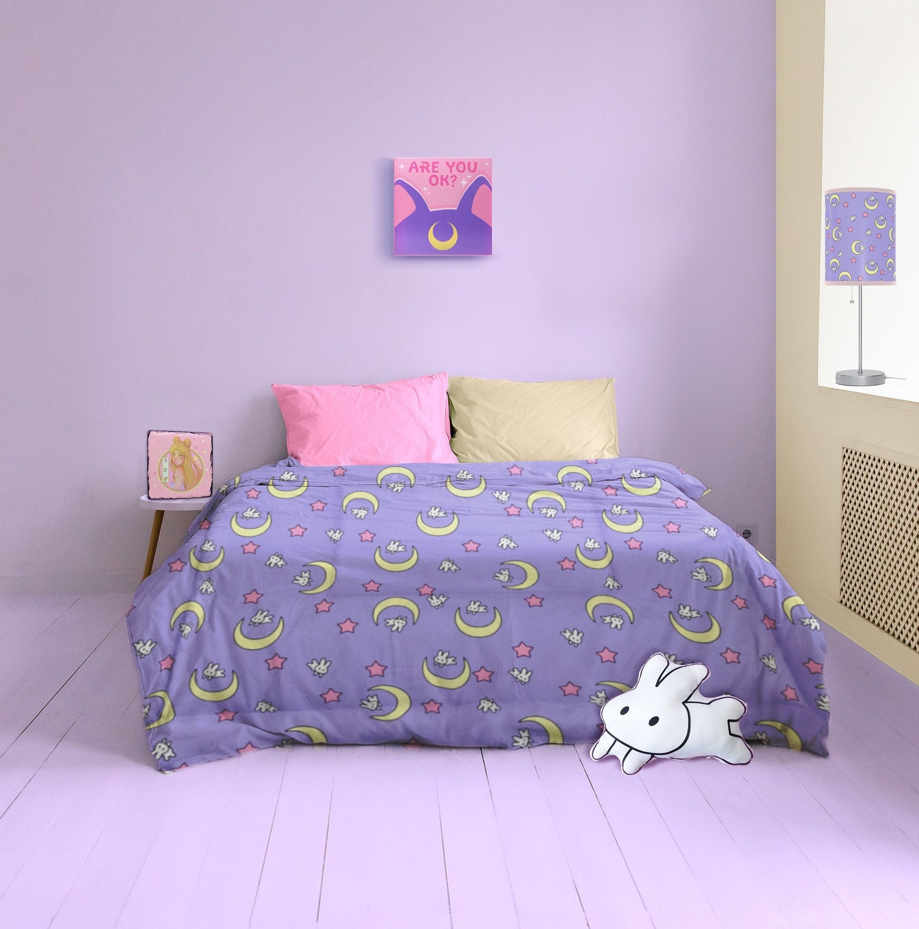 Usagi Crescent Moon Comforter - Luxury Bunny Bedding