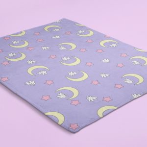 Usagi Velveteen Plush Blanket | Moon Bunny Kawaii Aesthetic Anime Bedroom