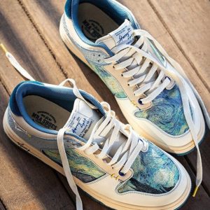 Van Gogh Starry Night Sneakers - Artistic Footwear for Art Lovers