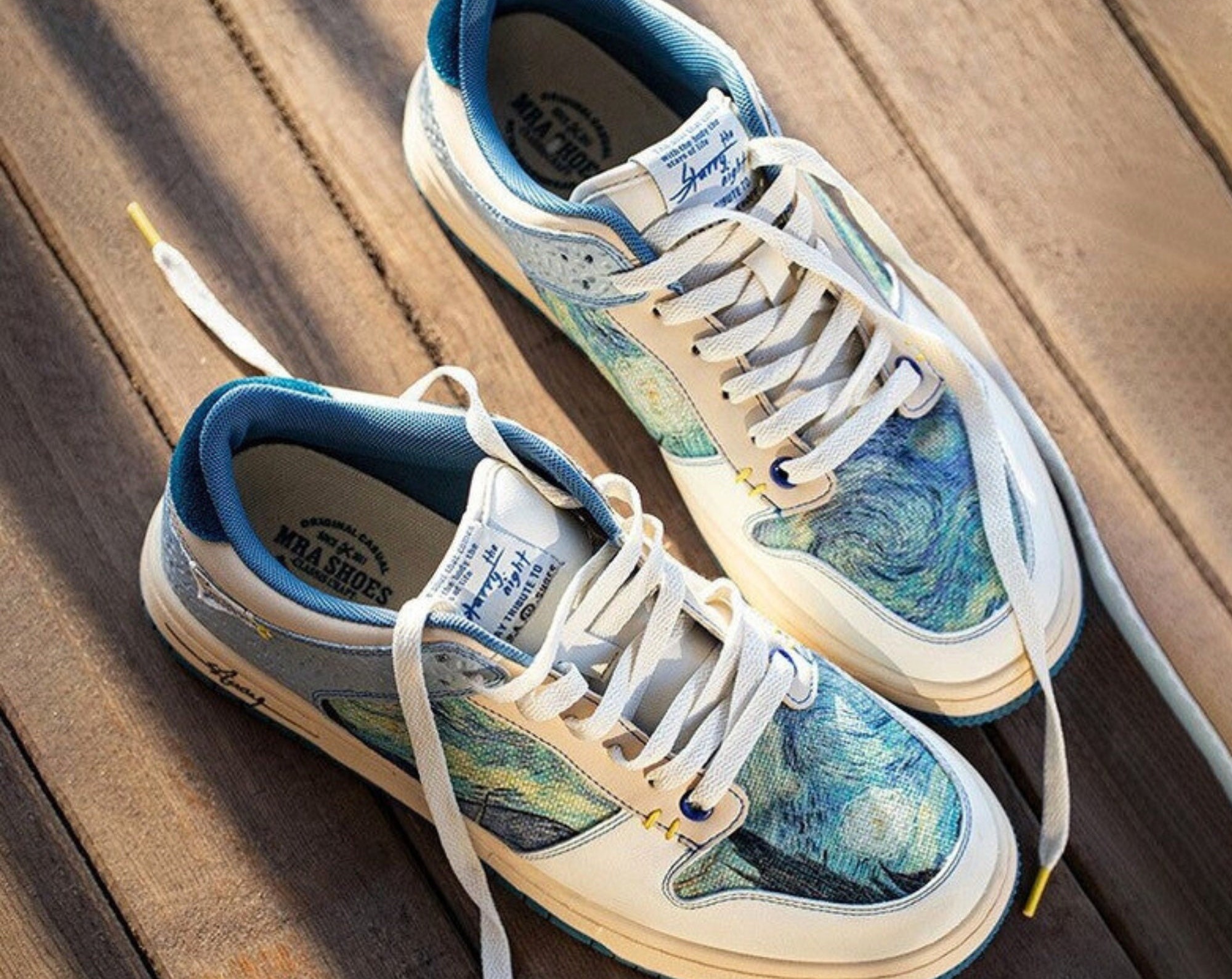 Van Gogh Starry Night Sneakers - Artistic Footwear for Art Lovers