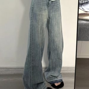 Vintage Blue Baggy Jeans - Y2K Harajuku Style
