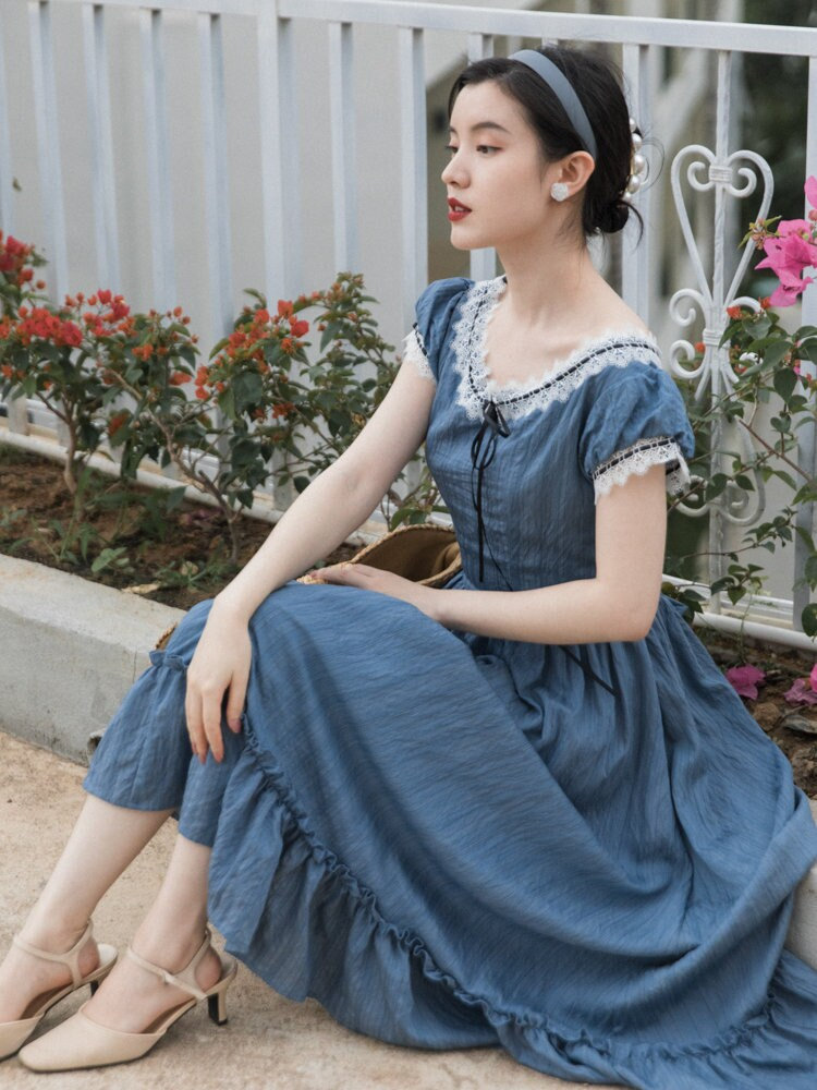 Vintage French Victorian Dress from the 1860s