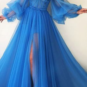Vintage Ocean Blue Fairy Corset Dress - Enchanting and Timeless