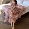 Vintage Romantic Chiffon Bubble Sleeve Floral Pink Dress