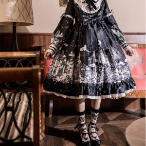 Vintage Y2K Lolita Fashion Dress - Retro-inspired, Elegant and Charming