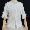 White Cotton Lolita Blouse - Y2K Fashion Essential