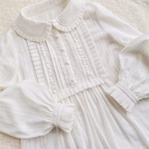 White Cotton Spring Summer Loose Boho Elegant Women Shirt